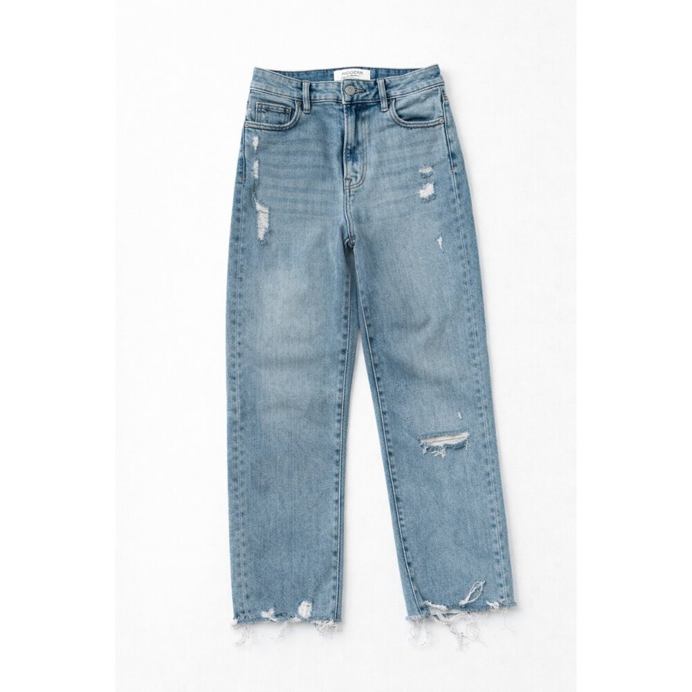 HIDDEN Los Angeles High Rise Distressed Crop Straight Jeans - Size 25